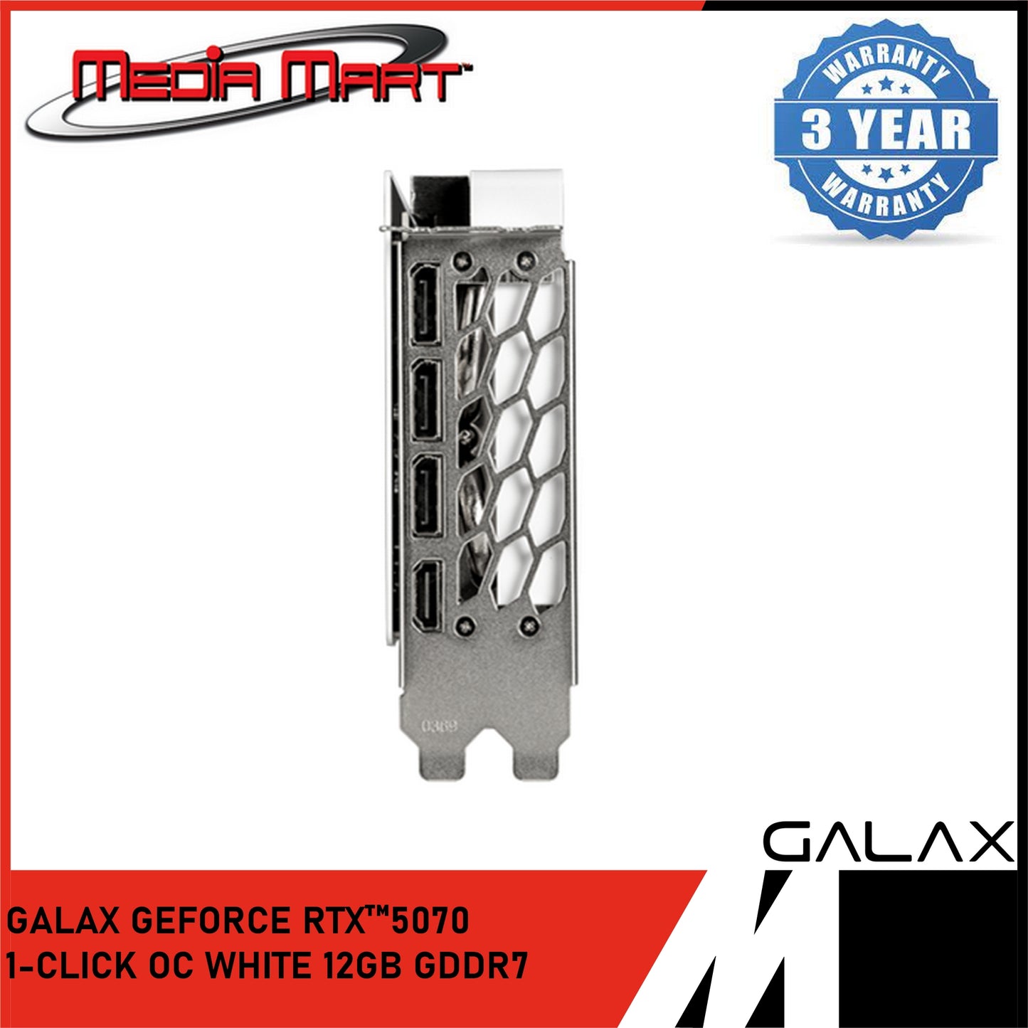 GALAX GEFORCE RTX™ 5070 1-CLICK OC 12GB GDDR7 GRAPHICS CARD (WHITE)