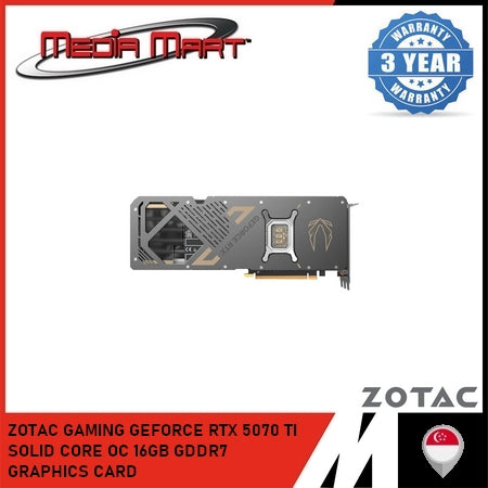 ZOTAC GAMING GEFORCE RTX 5070 TI SOLID CORE OC 16GB GDDR7 GRAPHICS CARD