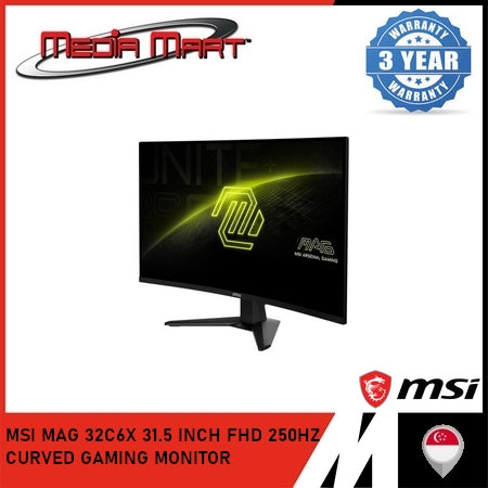 MSI MAG 32C6X 31.5 INCH FHD 250HZ CURVED GAMING MONITOR