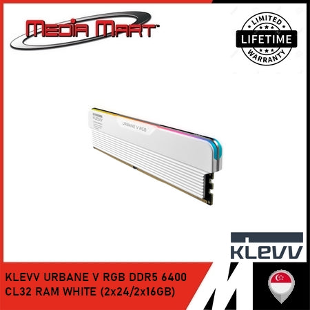 KLEVV URBANE V RGB DDR5 6400 CL32 RAM WHITE (2x24/2x16GB)