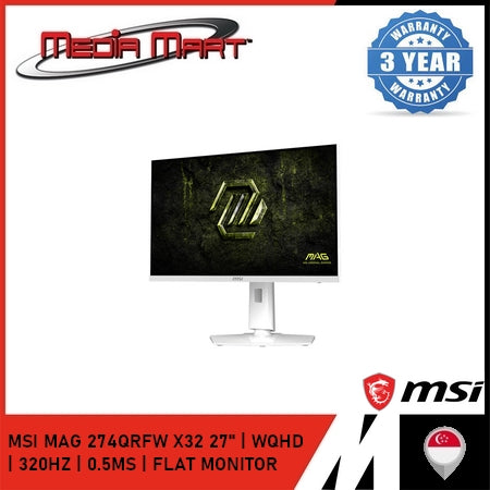 MSI MAG 274QRFW X32 27" | WQHD | 320HZ | 0.5MS | FLAT MONITOR