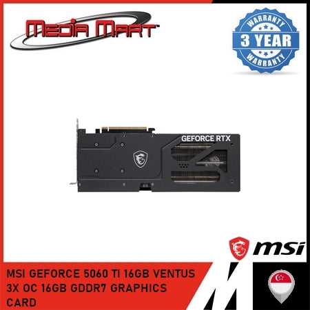 MSI GEFORCE RTX 5060 TI 8G VENTUS 3X OC GDDR7 8GB GRAPHICS CARD