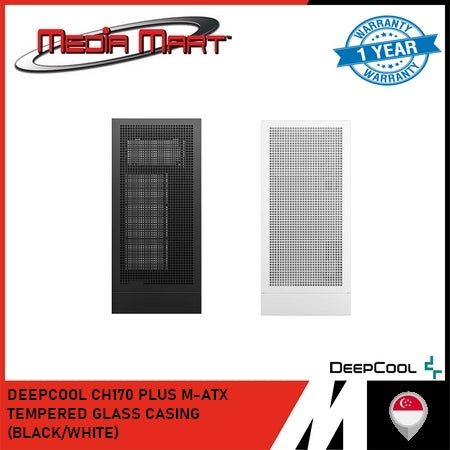 DEEPCOOL CH170 PLUS M-ATX TEMPERED GLASS CASING (BLACK/WHITE)