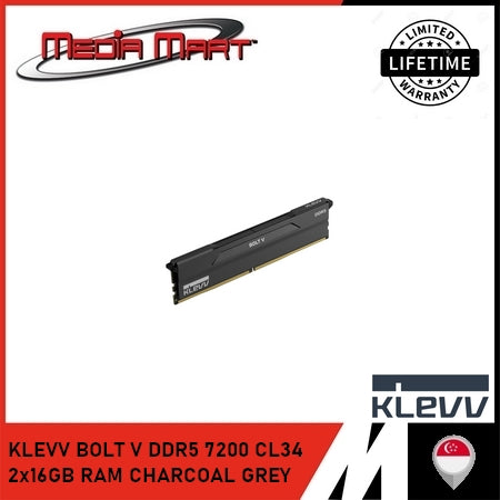 KLEVV BOLT V DDR5 7200 CL34 2x16GB RAM CHARCOAL GREY