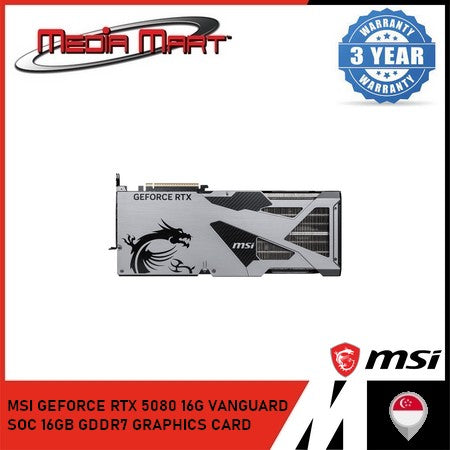MSI GEFORCE RTX 5080 16G VANGUARD SOC 16GB GDDR7 GRAPHICS CARD