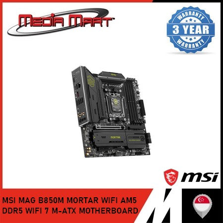 MSI MAG B850M MORTAR WIFI AM5 DDR5 WIFI 7 M-ATX MOTHERBOARD