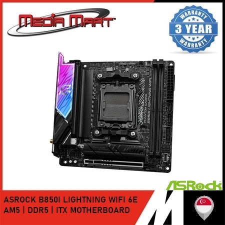 ASROCK B850I LIGHTNING WIFI 6E AM5 | DDR5 | ITX MOTHERBOARD