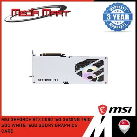 MSI GEFORCE RTX 5080 16G GAMING TRIO OC WHITE 16GB GDDR7 GRAPHICS CARD
