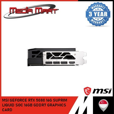 MSI GEFORCE RTX 5080 16G SUPRIM LIQUID SOC 16GB GDDR7 GRAPHICS CARD