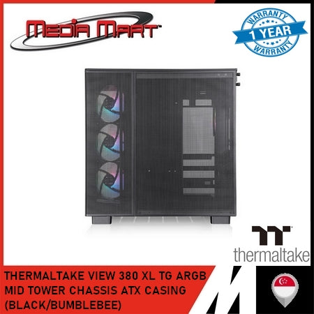 THERMALTAKE VIEW 380 XL TG ARGB MID TOWER CHASSIS ATX CASING (BLACK/BUMBLEBEE)