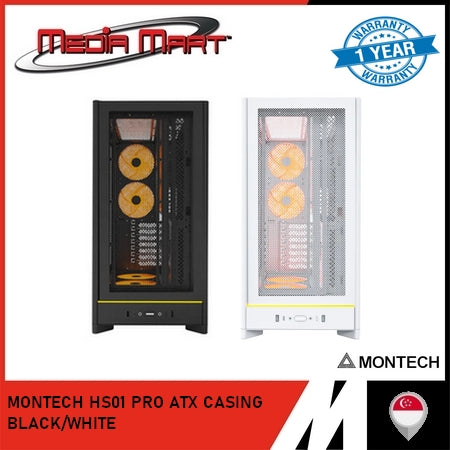 MONTECH HS01/HS01 PRO ATX CASING BLACK/WHITE