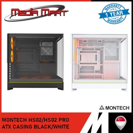 MONTECH HS02/HS02 PRO ATX CASING BLACK/WHITE
