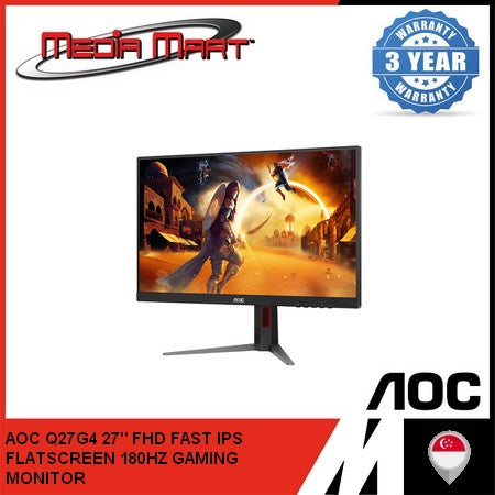 AOC Q27G4 27" QHD FAST IPS FLATSCREEN 180HZ GAMING MONITOR