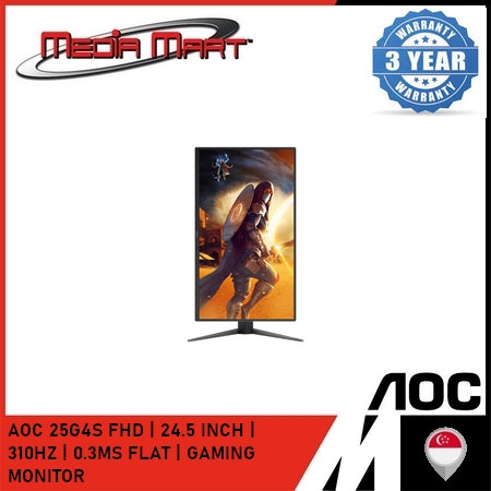 AOC 25G4S FHD | 24.5 INCH | 310HZ | 0.3MS FLAT | GAMING MONITOR