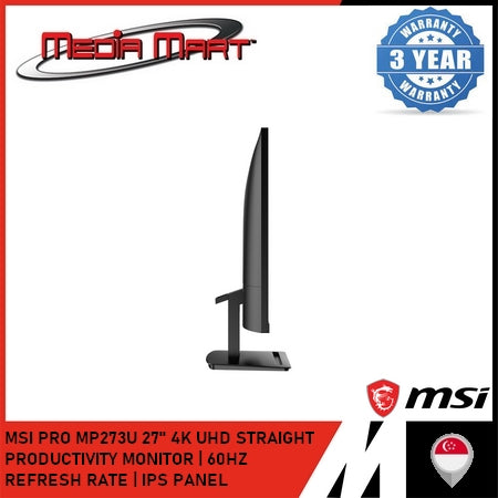 MSI PRO MP273U 27'' 4K UHD STRAIGHT PRODUCTIVITY MONITOR | 60HZ REFRESH RATE | IPS PANEL