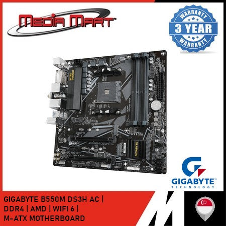 GIGABYTE B550M DS3H AC AM4 DDR4 M-ATX MOTHERBOARD