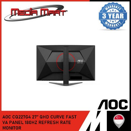 AOC CQ27G4 27" QHD CURVE FAST VA PANEL 180HZ REFRESH RATE MONITOR