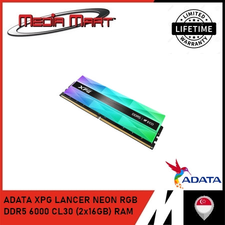ADATA XPG LANCER NEON RGB DDR5 6000 CL30 (2x16GB) RAM
