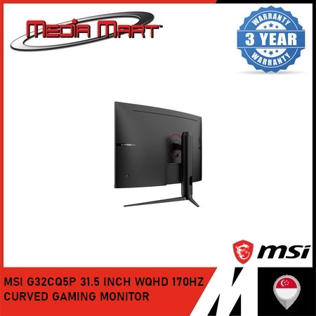 MSI G32CQ5P 31.5 INCH WQHD 170HZ CURVED GAMING MONITOR