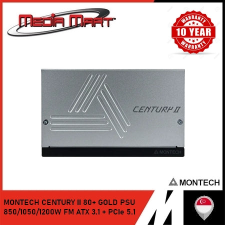 MONTECH CENTURY II 80+ GOLD PSU 850/1050/1200W FM ATX 3.1 + PCIe 5.1
