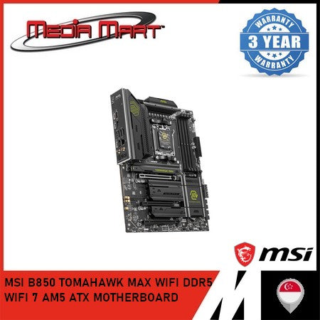 MSI B850 TOMAHAWK MAX WIFI DDR5 WIFI 7 AM5 ATX MOTHERBOARD