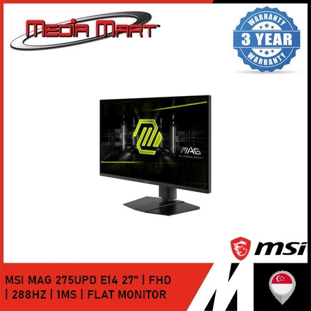 MSI MAG 275UPD E14 27" | UHD | 288HZ | 1MS | FLAT MONITOR