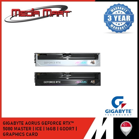 GIGABYTE AORUS GEFORCE RTX 5080 MASTER | ICE | 16GB | GDDR7 | GRAPHICS CARD