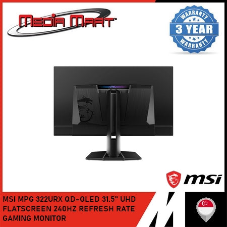 MSI MPG 322URX QD-OLED 31.5" UHD FLATSCREEN 240HZ REFRESH RATE GAMING MONITOR