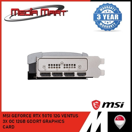 MSI GEFORCE RTX 5070 12G VENTUS 3X OC 12GB GDDR7 GRAPHICS CARD