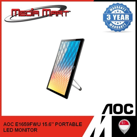 AOC E1659FWU 15.6" PORTABLE LED MONITOR 60HZ REFRESH RATE