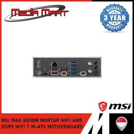 MSI MAG B850M MORTAR WIFI AM5 DDR5 WIFI 7 M-ATX MOTHERBOARD