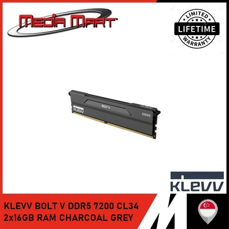 KLEVV BOLT V DDR5 7200 CL34 2x16GB RAM CHARCOAL GREY