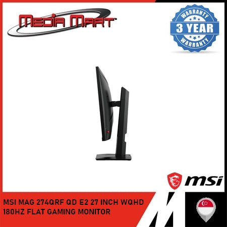 MSI MAG 274QRF QD E2 27 INCH WQHD 180HZ FLAT GAMING MONITOR