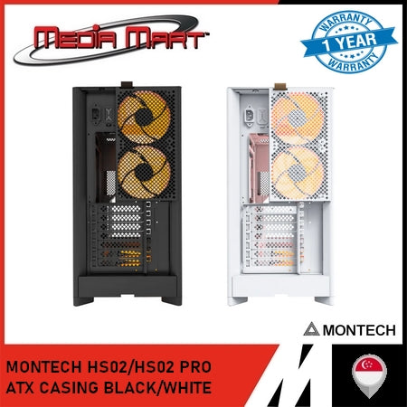 MONTECH HS02/HS02 PRO ATX CASING BLACK/WHITE