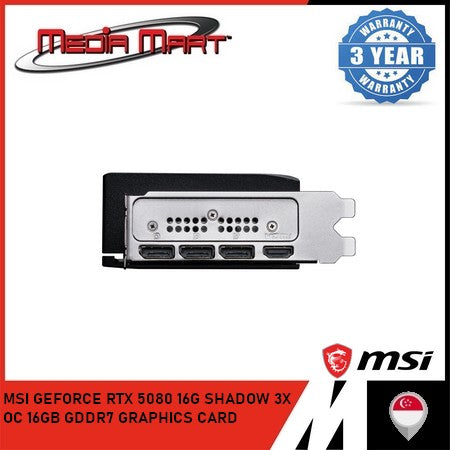 MSI GEFORCE RTX 5080 16G SHADOW 3X OC 16GB GDDR7 GRAPHICS CARD