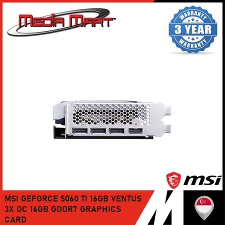 MSI GEFORCE RTX 5060 TI 8G VENTUS 3X OC GDDR7 8GB GRAPHICS CARD