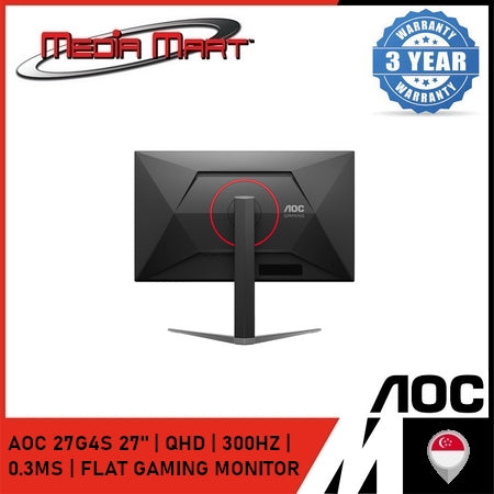 AOC Q27G4S 27" | QHD | 300HZ | 0.3MS | FLAT GAMING MONITOR