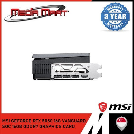 MSI GEFORCE RTX 5080 16G VANGUARD SOC 16GB GDDR7 GRAPHICS CARD