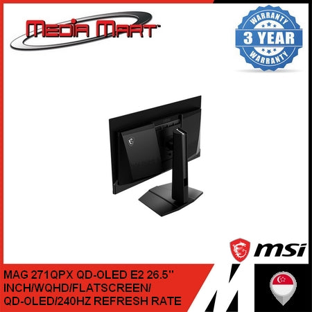 MSI MAG 271QPX QD-OLED E2 26.5 INCH 240HZ WQHD FLATSCREEN GAMING MONITOR