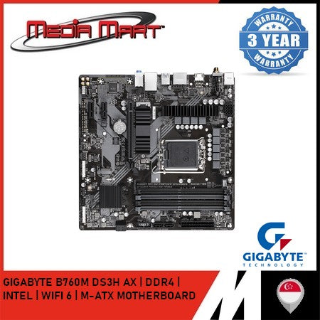 GIGABYTE B760M DS3H AX DDR4 LGA 1700 M-ATX MOTHERBOARD