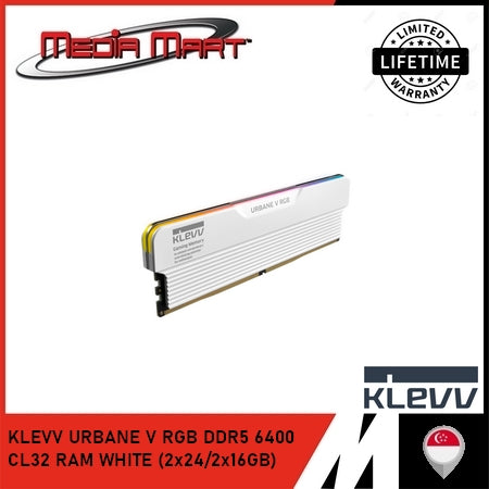 KLEVV URBANE V RGB DDR5 6400 CL32 RAM WHITE (2x24/2x16GB)