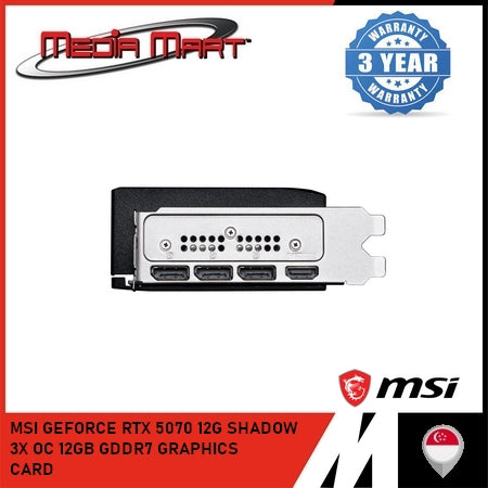 MSI GEFORCE RTX 5070 12G SHADOW 3X OC 12GB GDDR7 GRAPHICS CARD