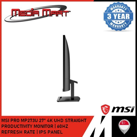 MSI PRO MP273U 27'' 4K UHD STRAIGHT PRODUCTIVITY MONITOR | 60HZ REFRESH RATE | IPS PANEL