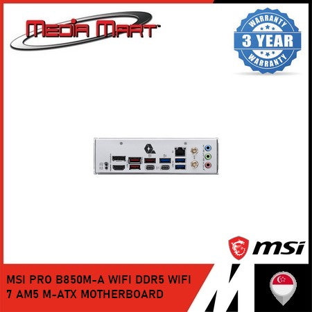 MSI PRO B850M-A WIFI DDR5 WIFI 7 AM5 M-ATX MOTHERBOARD