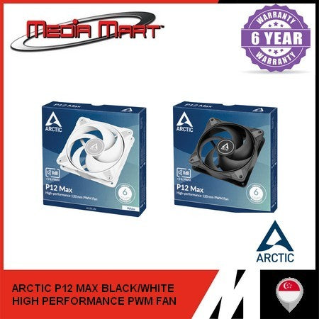 ARCTIC P14 P12 F14 P8 - MAX / PST PWM / SLIM /ARGB | BLACK/WHITE PRESSURE OPTIMISED AIRFLOW CASE FAN