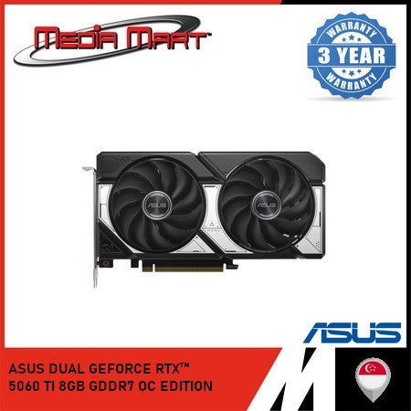 ASUS DUAL GEFORCE RTX 5060Ti 8GB GDDR7 OC EDITION GRAPHIC CARD