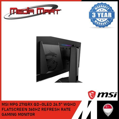 MSI MPG 271QRX QD-OLED 26.5" WQHD FLATSCREEN 360HZ REFRESH RATE GAMING MONITOR
