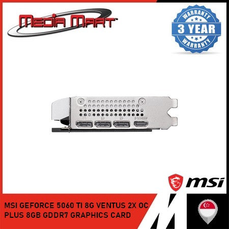 MSI GEFORCE 5060 TI 8G VENTUS 2X OC PLUS 8GB GDDR7 GRAPHICS CARD