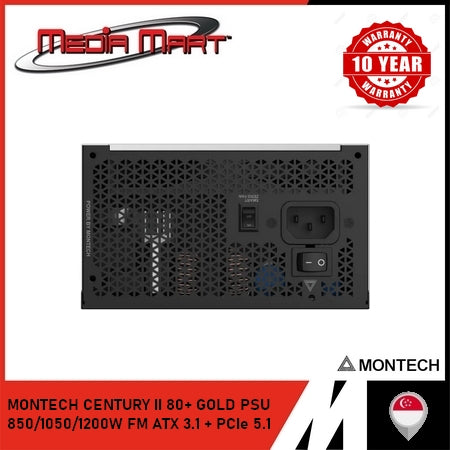 MONTECH CENTURY II 80+ GOLD PSU 850/1050/1200W FM ATX 3.1 + PCIe 5.1