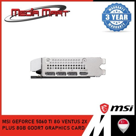 MSI GEFORCE 5060 TI 8G VENTUS 2X PLUS 8GB GDDR7 GRAPHICS CARD